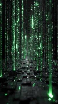 Digital Rain Matrix Code Falling Background