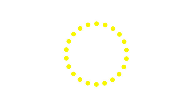 yellow dots circle ring isolated on transparent background