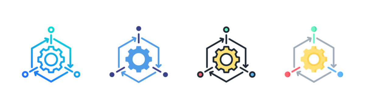 Modeling Icon Set Multiple Style Collection