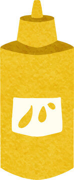 Yellow mustard squeeze bottle with white label