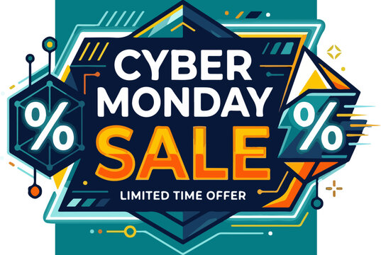 Cyber Monday Sale Limited Time Offer Promotional Graphic.