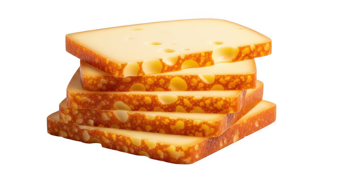 Stack of toasted bread slices on a wooden table