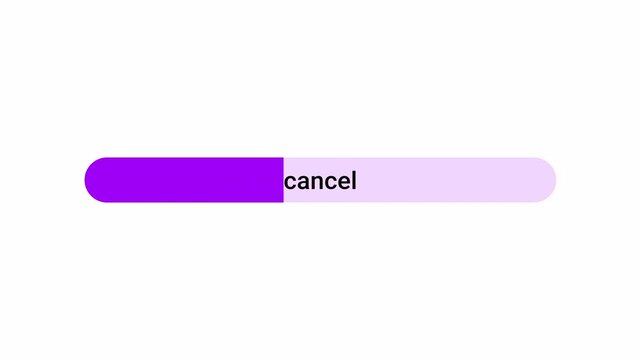 Install button animation with mouse cursor click and loading progress bar on transparent background, clickable install button progress bar in 4k.
