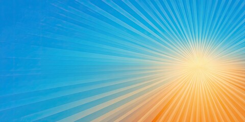 Obraz premium Bright Sunburst Rays Against Blue Sky Background