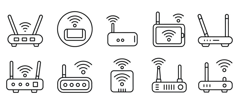 Router icon,  modem vector illustration, wireless network connection symbol, internet signal sign, modern connectivity concept showing online