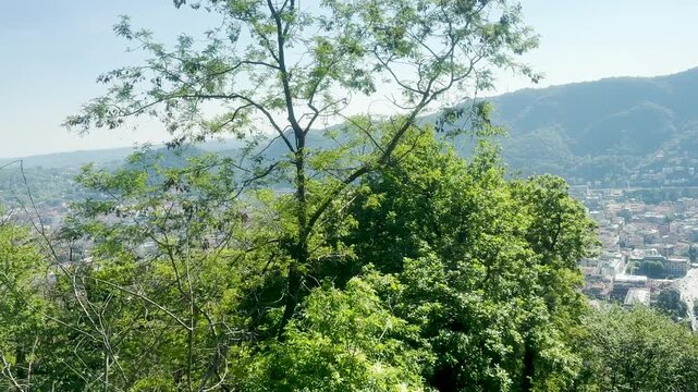 Como, Italy,2026,april,2nd, landscape of the town from the funicular