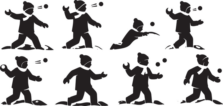Children Having a Snowball Fight