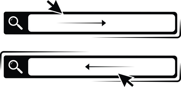 Search bar icons illustrating search functionality and user interaction