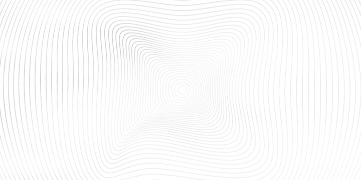 Black concentric circle texture. Radial geometric pattern background. Linear epicenter, radar or target concept. Round rippled ring wallpaper for brochure, template, poster, overlay. Vector backdrop