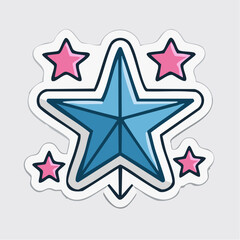 Obraz premium Blue and Pink Stars Sticker Design