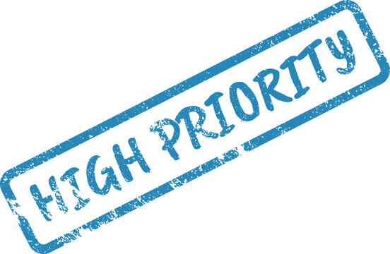Rubber stamp clearly indicates an important document or task has high priority