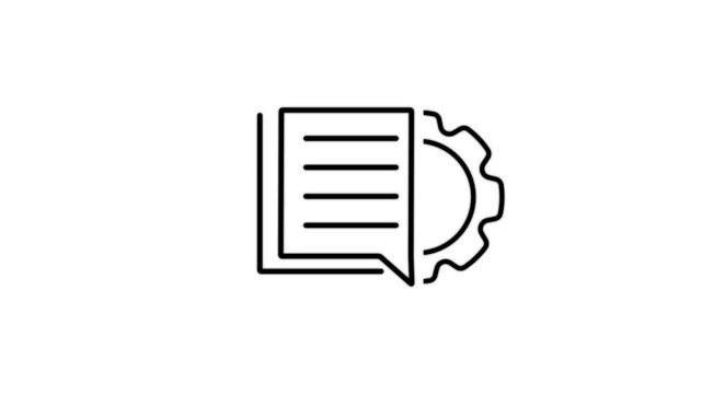 Engineering, development and innovation technology icon in outline design. Animation, micro animation, cartoon, web site.technology icon.4k video