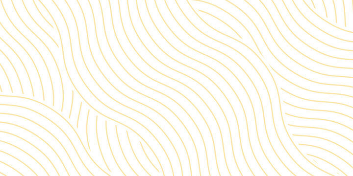 Yellow instant noodles, pasta, and spaghetti textures with geometric wavy lines. Ramen and pasta vector patterns.