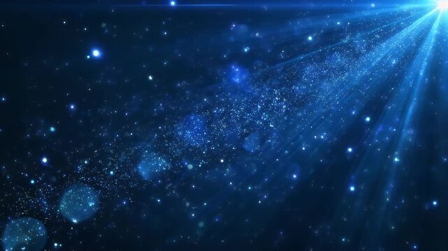 4K Abstract dark background with particle and lighting element for cyber futuristic concept with grain processed