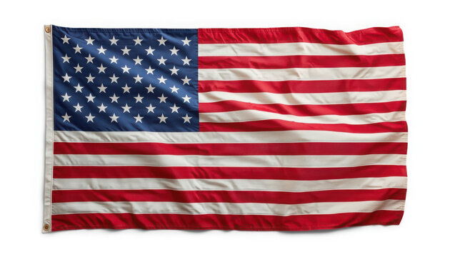 american flag waving fabric texture on white background for patriotic design