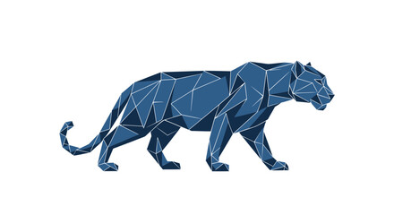 Geometric Panther Silhouette, Low Poly Animal Art, Abstract Wildlife Design © Ketik