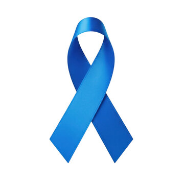 Blue awareness ribbon symbol isolated on transparent background