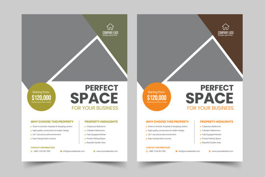 Real Estate Business Flyer Template, Property Sale Flyer Design