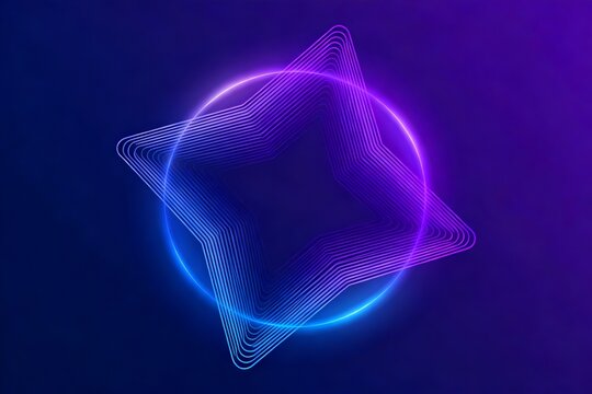Neon star design on dark background