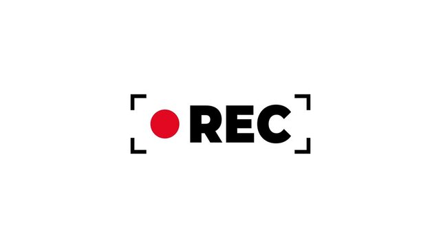 Animation highlights the animated rec inside focus brackets red recording light.