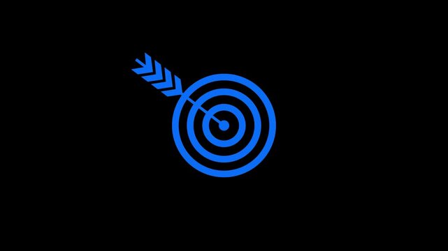 Animated business target board icon, Target, Aim, Goal icons. 4k Animation loopid stock video