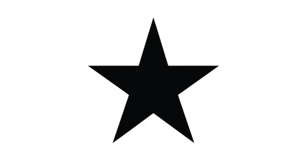 Fototapeta premium A sleek, classic black five-pointed star vector illustration, prominently displayed as a versatile graphic design element, perfect for adding a touch of quality or rating to various digital and print 