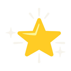 Obraz premium 3D shiny golden star icon on white background award symbol decoration