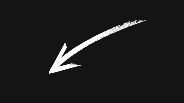 arrow graphic animation. Alpha channel black background animation.4k.