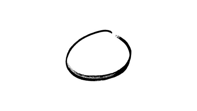  Hand-drawing oval frame circle animation