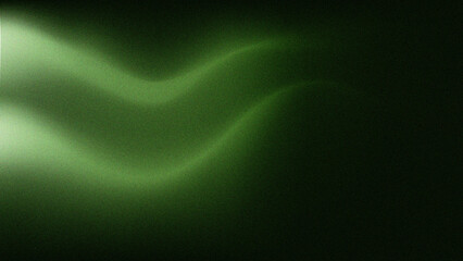 Fototapeta premium Abstract green background featuring a digital wave pattern with blue light rays and a glowing energy motion design over a dark space backdrop