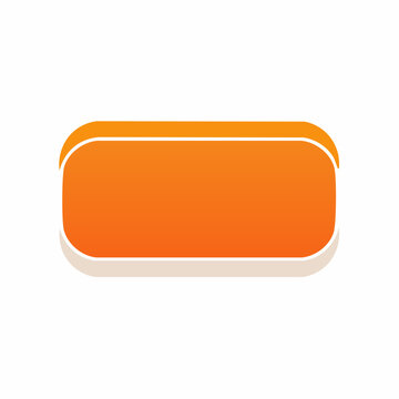 Orange rounded rectangle button with white outline and shadow