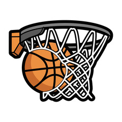 Basketball Swishing Through Net © Korek