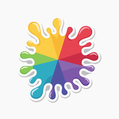 Fototapeta premium Colorful Paint Splatter Wheel