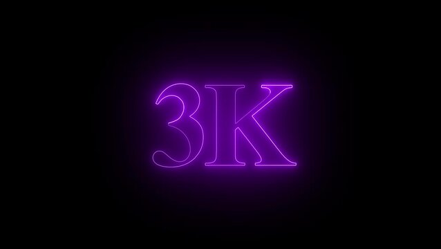 Glowing neon open 3k, flower, like, comment, sign on black background for business night design 4k video