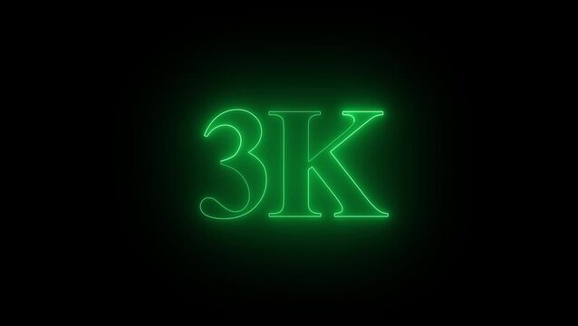 Glowing neon open 3k, flower, like, comment, sign on black background for business night design 4k video