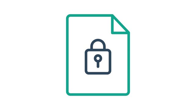Confidential icon animation. animation icon related to government document. Suitable for site web, app, UI, user interfaces, provide visual feedback and more. Alpha channel. Transparent background