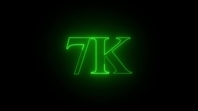 Glowing neon open 7k, flower, like, comment, sign on black background for business night design 4k video