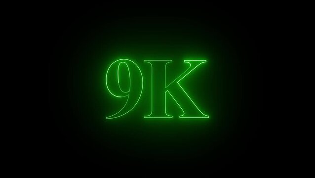 Glowing neon open 9k, flower, like, comment, sign on black background for business night design 4k video