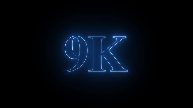 Glowing neon open 9k, flower, like, comment, sign on black background for business night design 4k video