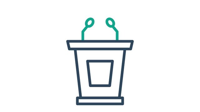 Podium icon animation. animation icon related to briefings. Suitable for site web, app, UI, user interfaces, provide visual feedback and more. Alpha channel. Transparent background