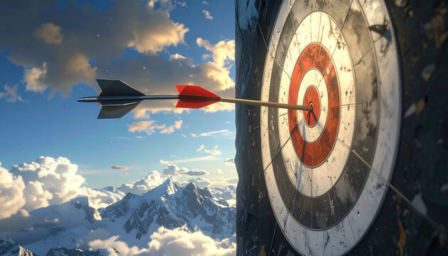 Arrow hitting target success