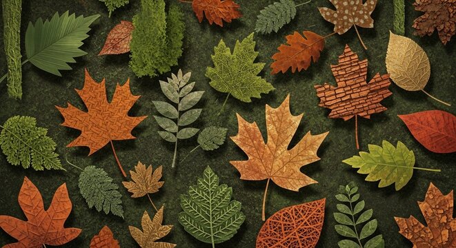 Autumn leaf assortment illustration