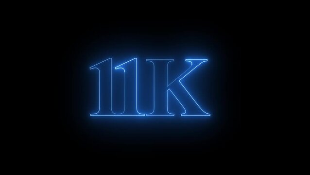 Glowing neon open 11k, flower, like, comment, sign on black background for business night design 4k video