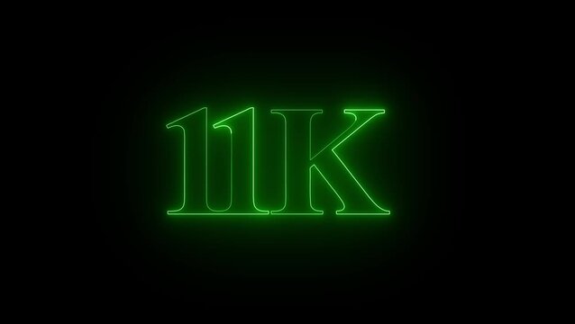Glowing neon open 11k, flower, like, comment, sign on black background for business night design 4k video