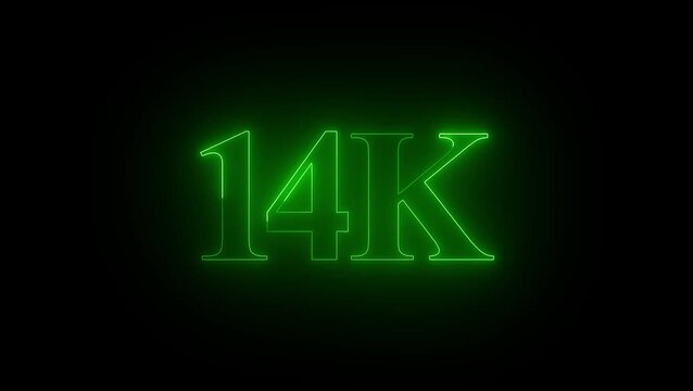 Glowing neon open 14k, flower, like, comment, sign on black background for business night design 4k video