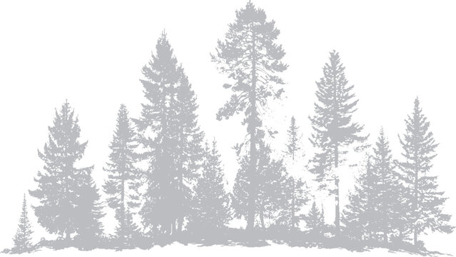 Dark forest landscape with ink splatter and rough texture