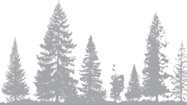 Dark forest landscape with ink splatter and rough texture
