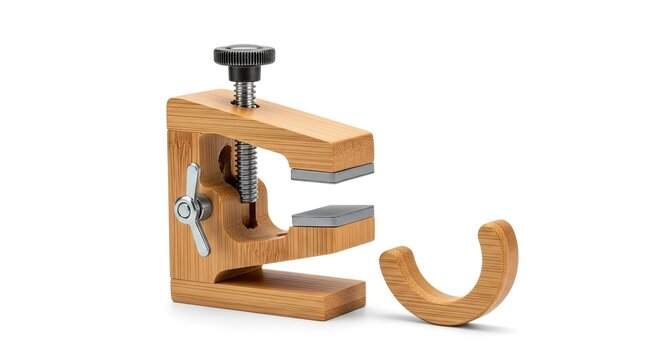 Mini Wooden C Clamp Tool for Precise Craft and Woodworking Projects.
