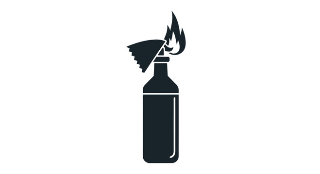 Molotov Cocktail Icon - Fire Bottle Symbol