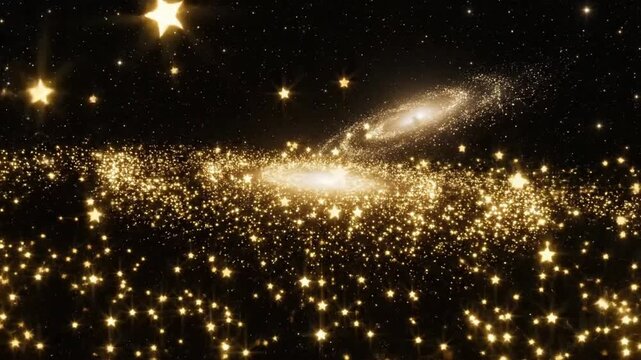 Shinny gold stars animation with seamless loop for background and decorative use in various projects or events
